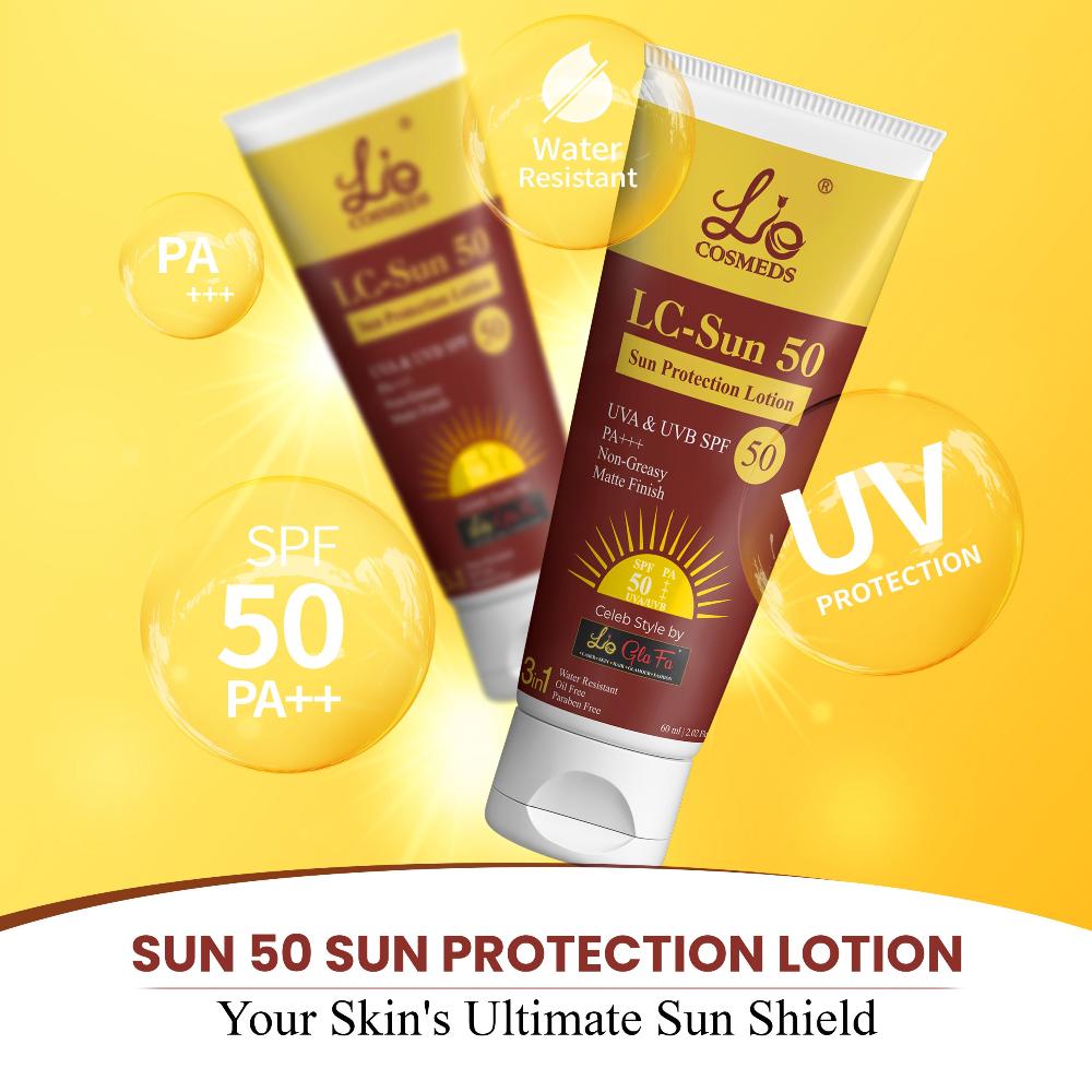 LC Sun 50 SPF50 Sun Protection (Matte Finish) Sunscreen Lotion (BUY 1 GET 1 FREE)